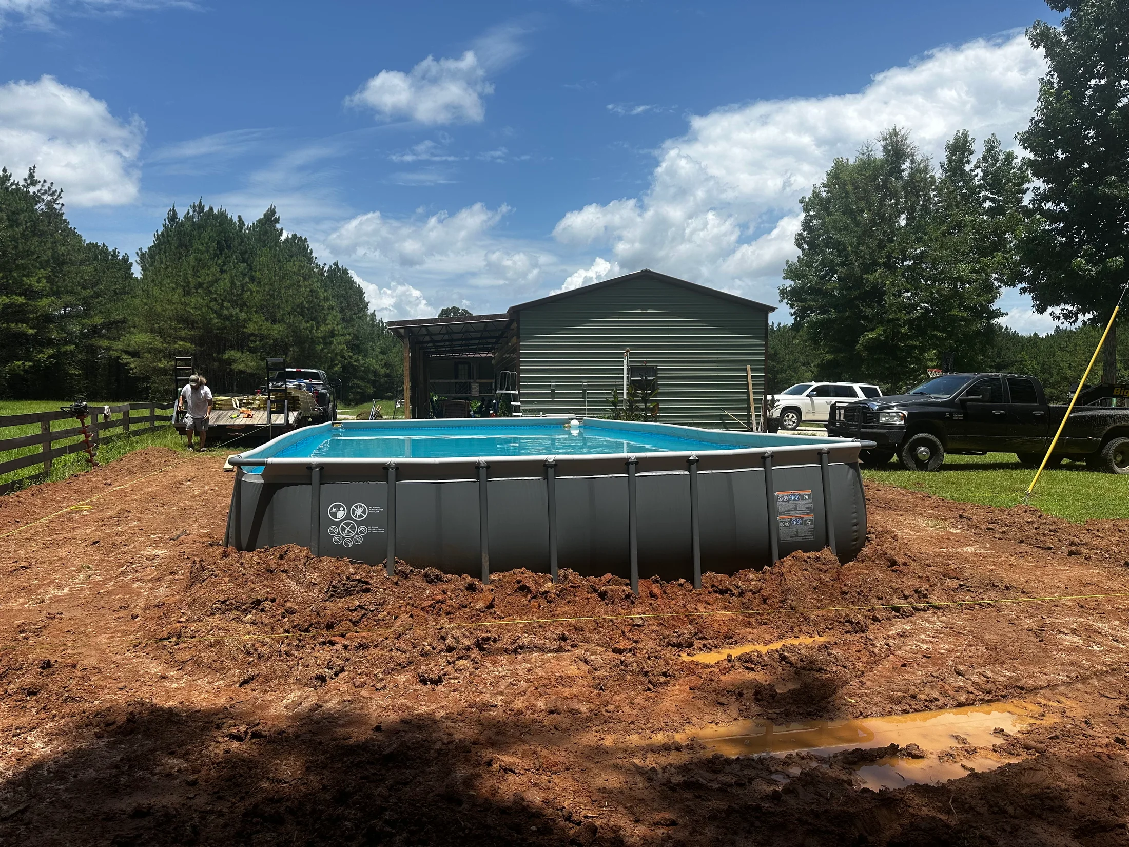 Above-Ground Pool Deck Construction - before 1